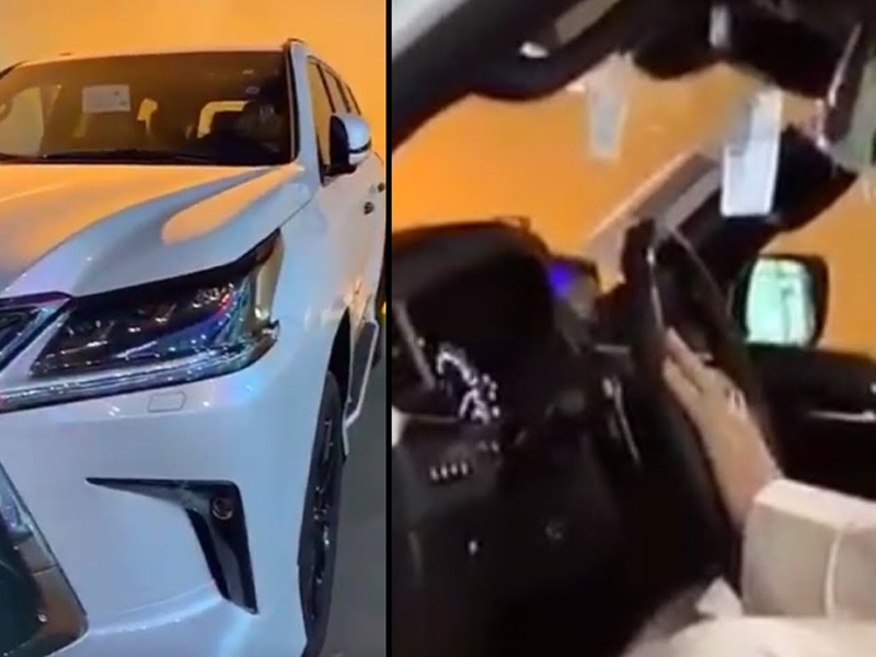 اضغط لمشاهدة الفيديو: سعودية تفاجئ زوجها بهدية جيب لكزس